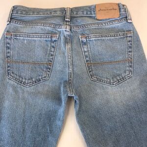 ABERCROMBIE KIDS The A & F Classic Jeans Straight Sz 14 Distressed Denim HEMMED